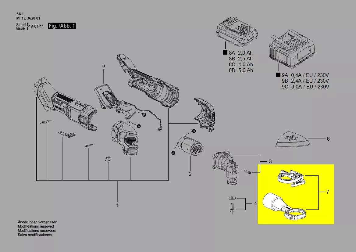 Adaptateur raccord aspirateur + butée profondeur réf. 2826650001 Skil